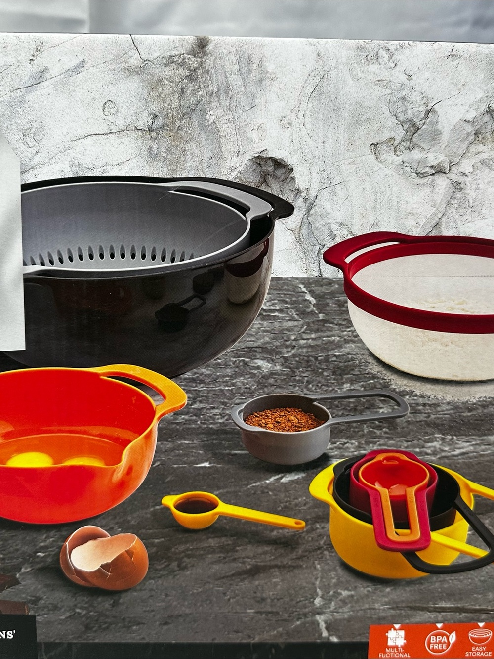 Master Chef Multi-Color Home Kitchen Mixing Bowls and Measuring Set